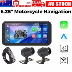 6.25in Waterproof Motorcycle GPS Navigation Wireless Carplay Android DVR Monitor - Picture 1 of 14