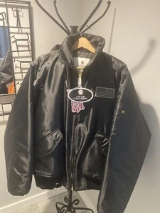 Fliegerjacke schwarz Nylon Luftwaffe F-18 Düsenjäger Pilot Herren 2XL - Bild 1 von 8
