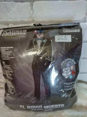 Disfraz de El Novio Muerto Día de Muertos Esqueleto Novio Hombre Adulto Talla Mediana  Foto 1 de 4