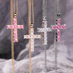 Cross Jewelry Cubic Zircon Fashion 925 Silver,Gold Necklace Pendant Women