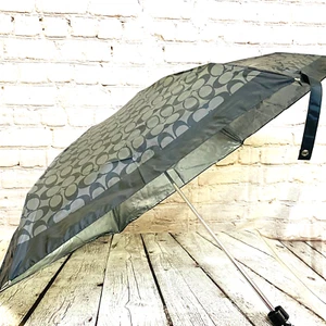 Coach UV Protection Mini Signature Umbrella C4322 Graphite - NWT - Picture 1 of 11