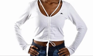 SEXY DAMENOBERTEIL WEISS GEKREUZT CROPPED EMMA WEISS - Bild 1 von 3