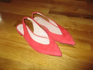 Damen J Crew orange Wildleder spitz zulaufend flache Slingpumps Größe 7 - Bild 1 von 8