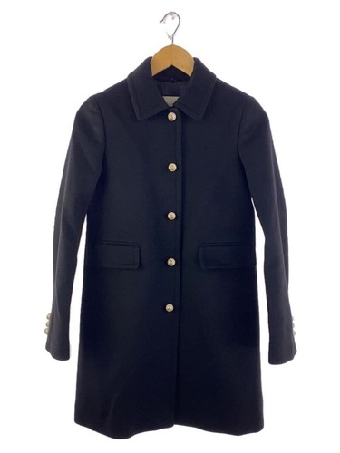 GUCCI Cappotto Stencolor Bottone Perla Lana Nero Tinta Unita 410535 Taglia:36