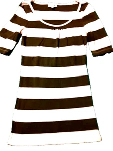 EUC GRANE lot girls sz 8 10 Medium M GREEN and WHITE STRIPED TUNIC shirt top - Picture 1 of 1