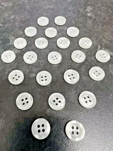 11mm Ivory Pearlescent 4 Hole Shirt Buttons 2 Quantites Available uk - Picture 1 of 6