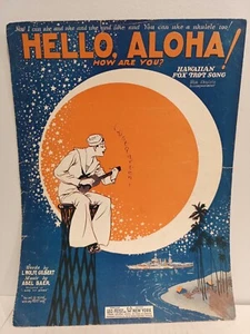 Vintage Noten Hallo, Aloha! Wie geht es Ihnen? Hawaiian Fox Trot 1926 Ukulele - Bild 1 von 3