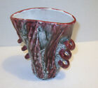 Vintage FF Fanciullacci ITALLIAN ART POTTERY Raymor PINCHED Vase with LOOP RINGS