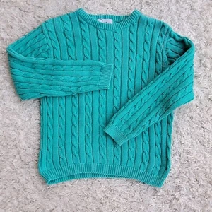VTG Lilly Pulitzer Girl's Turquoise Long Sleeve Cable Knit Pullover Sweater Sz 6 - Picture 1 of 4