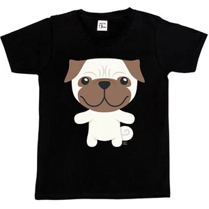 1 T-Shirt Kinder Jungen süß Cartoon lächelnder Mops - Bild 1 von 30