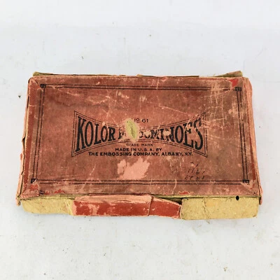 c. 1930s Kolor Dot Wood Dominoes Dominos Embossing Company 61 Color Liberty Vtg - Image 1 of 4