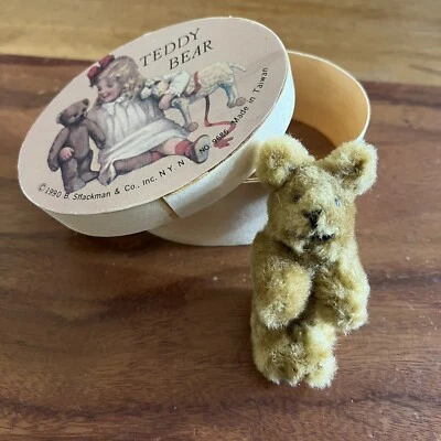 Shackman 1990 oso de peluche bronceado caja original miniatura juguete coleccionable Foto 1 de 4