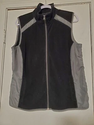 Tek Gear Chaqueta Chaleco Polar Cremallera Completa Talla XL Negro Gris Cuello Simulado Bolsillos En muy buen estado Foto 1 de 4