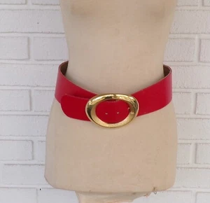 St. John Gürtel rot mit goldfarbener Schnalle Größe S VINTAGE - Bild 1 von 22