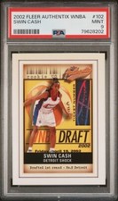 2002 Fleer Authentix WNBA #102 Swin Cash Rookie PSA 9 UCONN Huskies