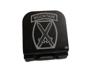 US Army 10th Mountain Div Shoulder Patch Laser Etched Aluminum Hat Clip Brim-it - Picture 1 of 9