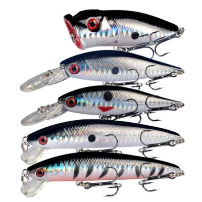 5Stück Sinking Minnow Angelköder Jerkbait Bass Pike Carkbait Swimbait künstliche - Bild 1 von 4