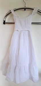 Cat & Jack Girls Sundress, S 6/7  Embroidered Cotton White Eyelet Dress Lined - Picture 1 of 6