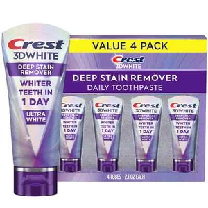 Crest 3DWhite Brilliance Deep Stain Remover Toothpaste, 2.1 oz., 4 pk. - Picture 1 of 8