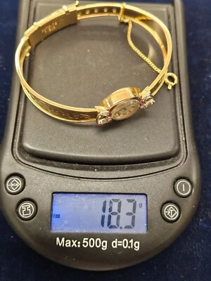 RELOJ AVIA AUTÉNTICO SÓLIDO ORO AMARILLO 18K PATENTE ORIGINAL 70 AÑOS. ANTIGUO SUIZO Foto 1 de 4