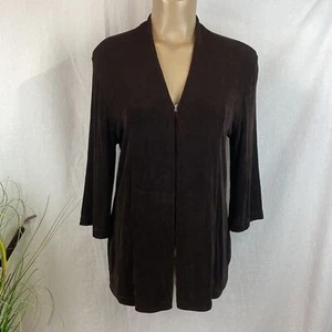 Chico’s Travelers Brown Open Front Long Sleeve Cardigan Sweater 1 M - Picture 1 of 4