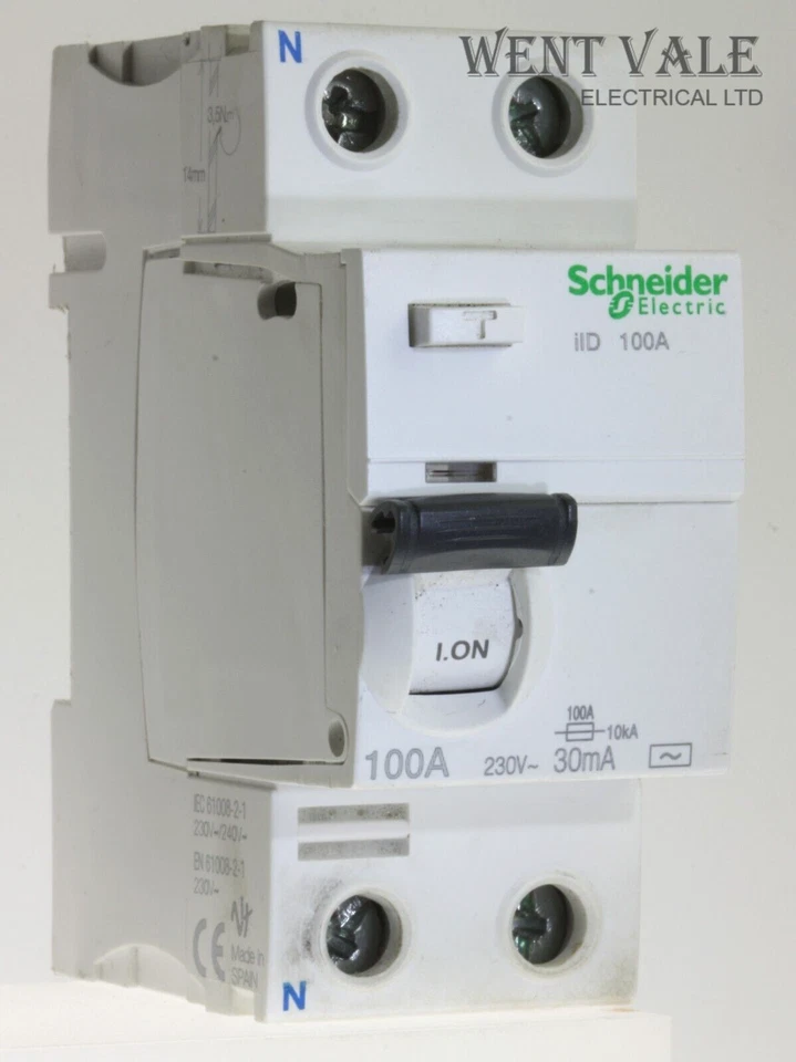 Schneider Acti 9 - A9R11291 - iID - 100A 30mA Double Pole Class AC RCCB Used - Image 1 of 1