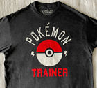 Pokemon Mens XL T-shirt Dark Charcoal Gray Trainer Shooter Nintendo EUC