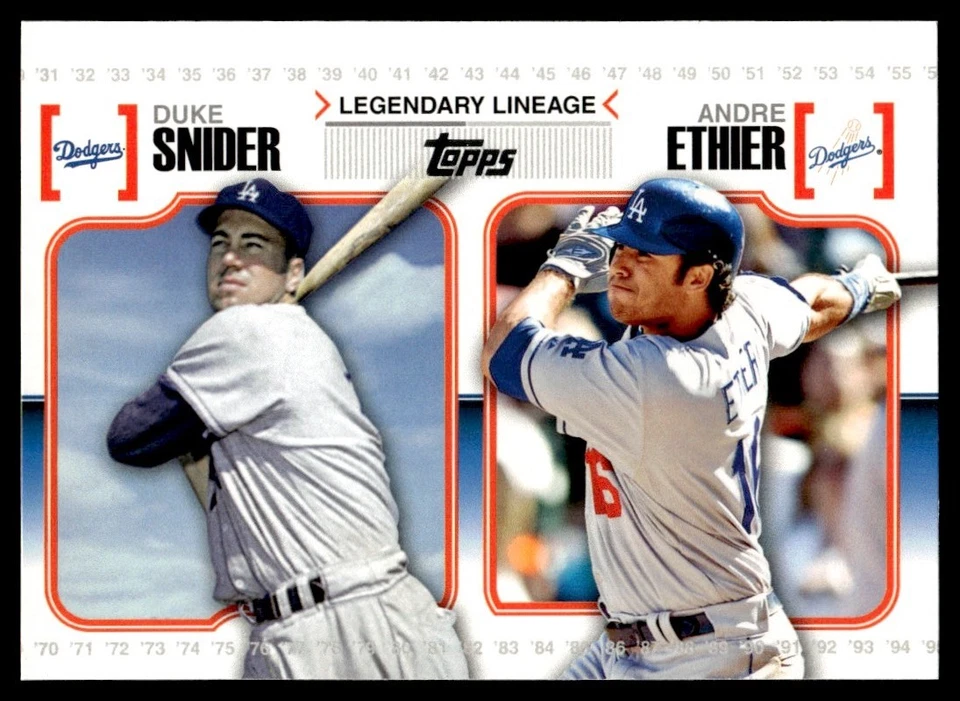 2010 Topps Legendary Lineage Duke Snider/Andre Ethier Los Angeles Dodgers #LL15 - Image 1 of 2