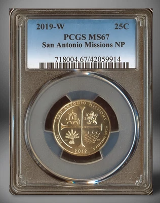 2019 W Texas San Antonio Quarter PCGS MS67 WEST POINT  💥 Displayed AS IS #NBB73 - Image 1 of 2