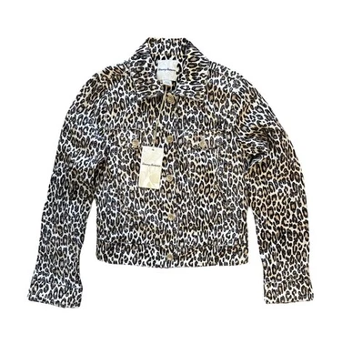 Tommy Bahama Cheetah Leopard 100% Linen Jacket Button Raw Edge Size XXS NWT $148 - Image 1 of 4