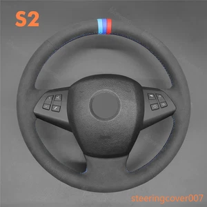 Alcantara M Stripes Steering Wheel Cover Stitching Wrap for BMW X5 E70 2006-2013 - Picture 1 of 13