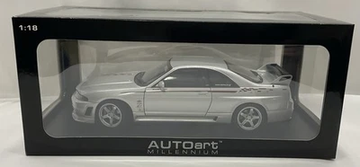 AUTOart Millennium 1:18 Nissan Skyline GT-R R33 NISMO Silver w/ Stripes  #77326 - Image 1 of 4