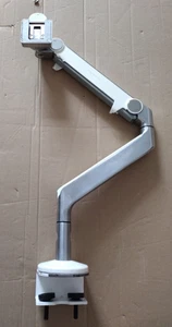 Humanscale Adjustable Monitor Arm / Polished Aluminium, white *Read Description* - Picture 1 of 4