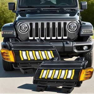 Front Turn Signal LED Lights Fender Lamps for Jeep Wrangler JL Gladiator 2018-25 - Picture 1 of 8
