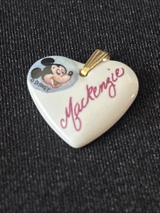 Porzellan HERZ Anhänger MICKEY MOUSE mit Mackenzie zierlich 3/4" - Bild 1 von 5