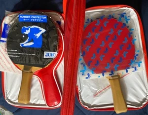 2 Vintage JUIC CARBONADO Table Tennis Racket (JTAA) with JUIC Bag - Picture 1 of 7