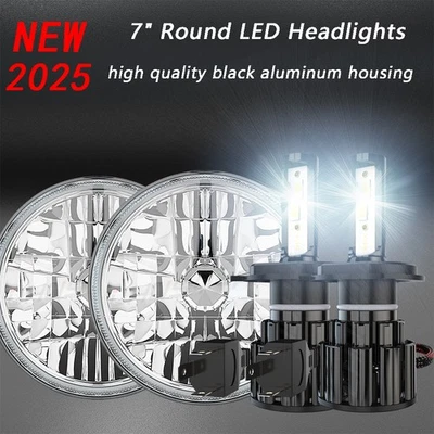 Faros LED redondos de 7 pulgadas de haz alto bajo A+++ para Chevy El Camino 1971-1975 Foto 1 de 4