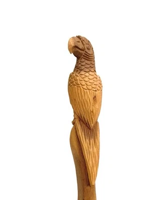 Bastón Pájaro Mango Madera Tallada Loro Vintage Bastón Regalo Decoración Foto 1 de 4