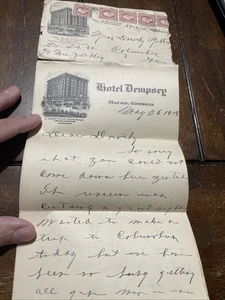 1918 Briefpapier Hotel Dempsey Macon GA Georgia mit Umschlag & 6 Briefbögen - Bild 1 von 3