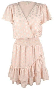 Michael Kors Women's Faux Wrap Smocked Waist Dress - Picture 1 of 4