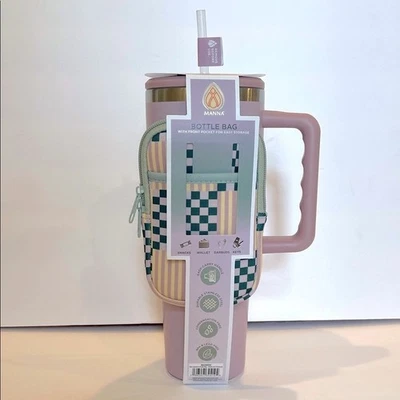Manna Lavender Purple Stainless Steel Tumbler Mug Cup Bottle Bag NWT - Image 1 of 4