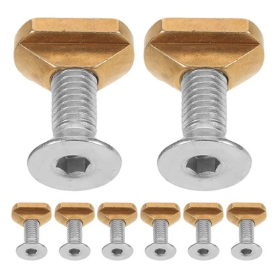  Tuercas en T de latón 8 piezas: tuercas en T de montaje en tablero de lámina de ala M8 con tornillos - hidroala Foto 1 de 4