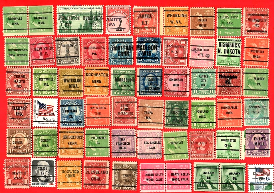 U. S. Precancel Stamps Used with COIL LINE PAIRS, POSTAGE DUE😊113 - Image 1 of 1