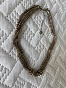 Collar Cadena Serpiente 3 Hilos Tono Dorado Land’s End De Colección - Imagen 1 de 4