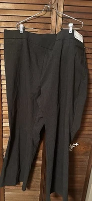 Liz Claiborne Lisa Dark Gray Pull On Flare Leg Pants Sz 28W NEW - Image 1 of 4