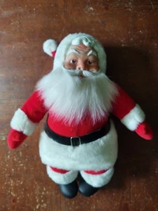 1980s VINTAGE RUBBER FACE SANTA CLAUS 16" PLUSH CHRISTMAS MAAS BROTHERS - Picture 1 of 5