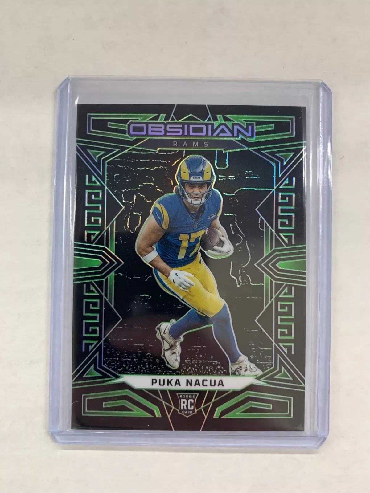 2023 Panini Obsidian Football Puka Nacua Rookie Green /25 Los Angeles Rams