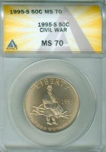 1995-S Civil War Battlefields  ANACS MS 70 Half Dollar FREE S/H (2025758) - Picture 1 of 4