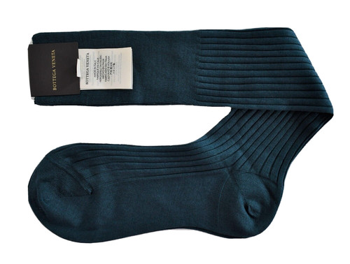 BOTTEGA VENETA Calze eleganti uomo blu 100% COTONE COSTINE AL GINOCCHIO S 10 22 24 cm