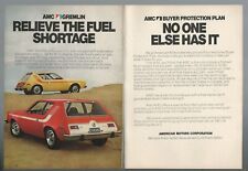 1974 AMC GREMLIN 2-page advertisement Gremlin hatchback American Motors print ad